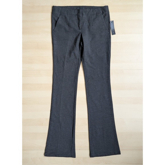 Theory Pants - NWT THEORY Low Rise Charcoal Smooth Knit Ponte Flare Trouser Pants Made in USA 4